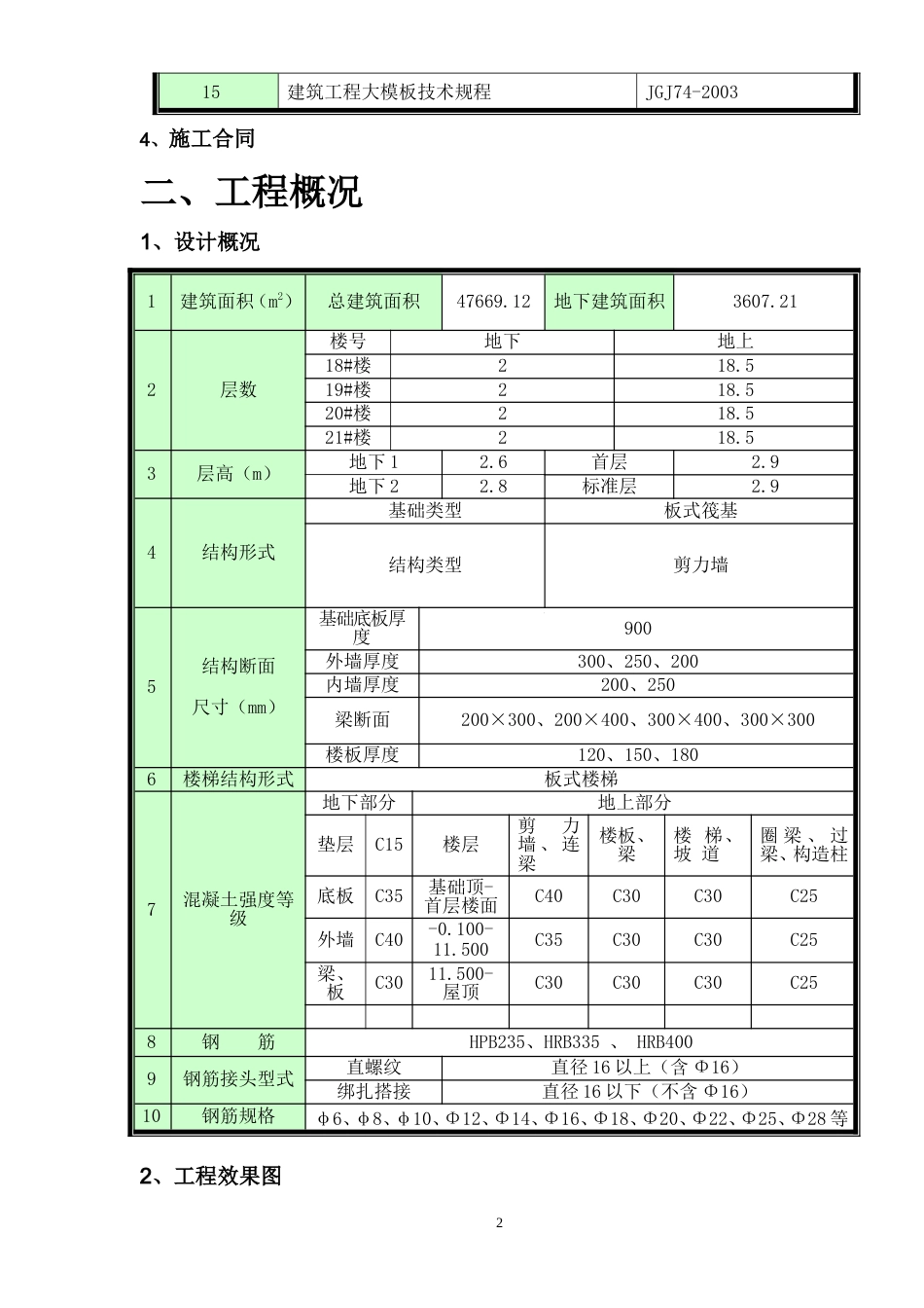 丰润粮库住宅小区二期工程高层结构施工组织设计方案.doc_第2页