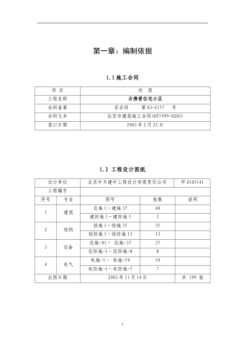 石佛营住宅小区施组（施工）.doc_第1页