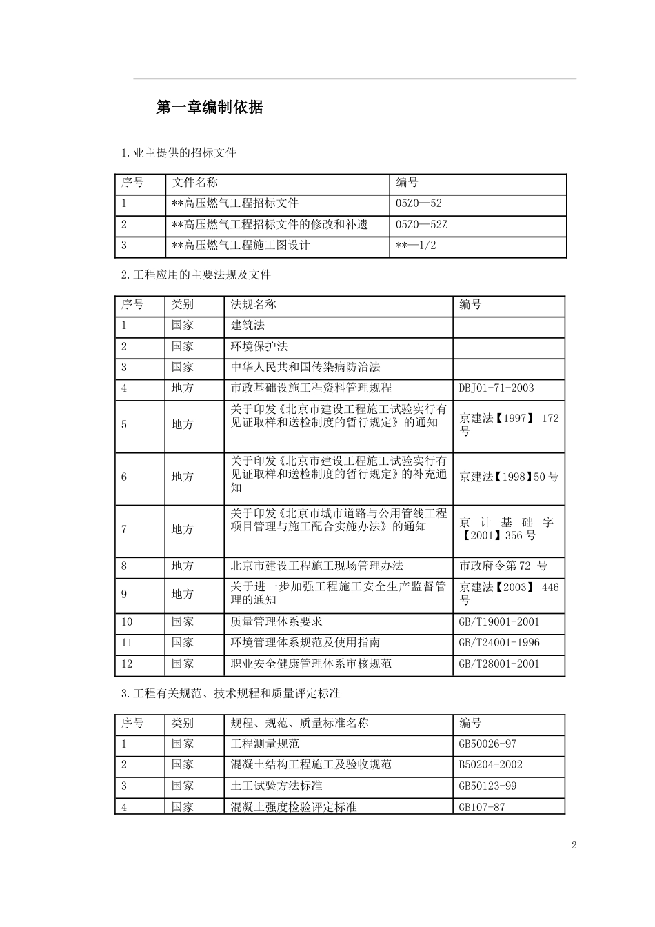 北京某高压燃气工程施工组织设计.doc_第2页