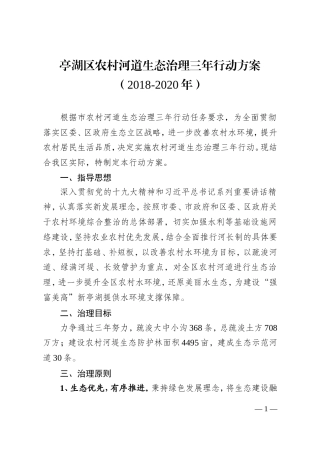 亭湖区农村河道生态治理三年行动方案.doc