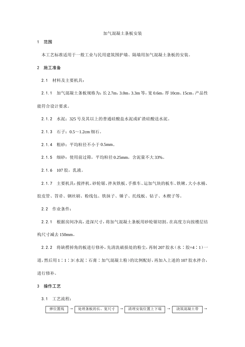 加气混凝土条板安装工艺.doc_第1页