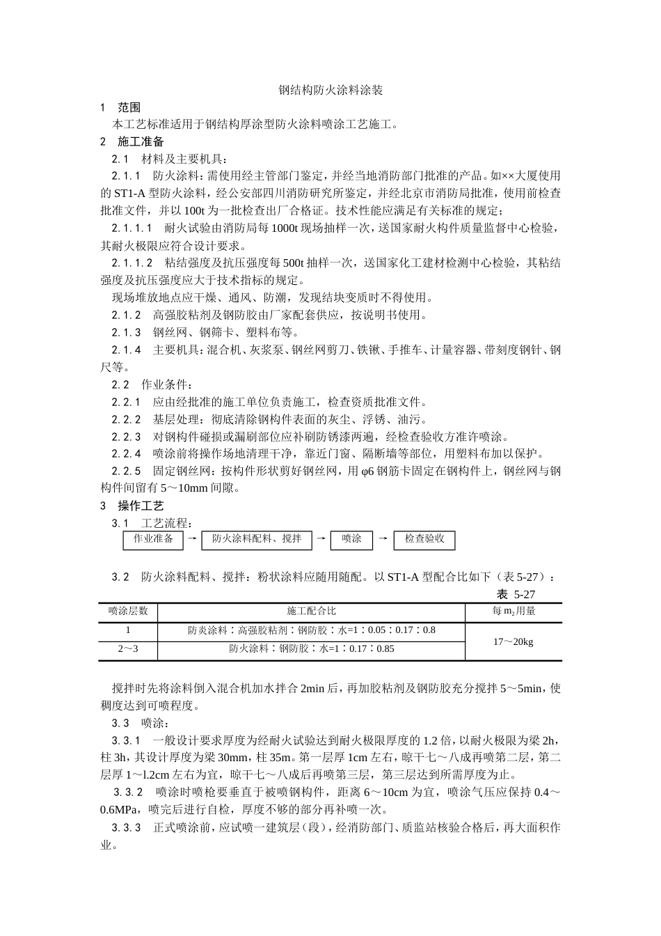 钢结构防火涂料涂装工艺.doc_第1页