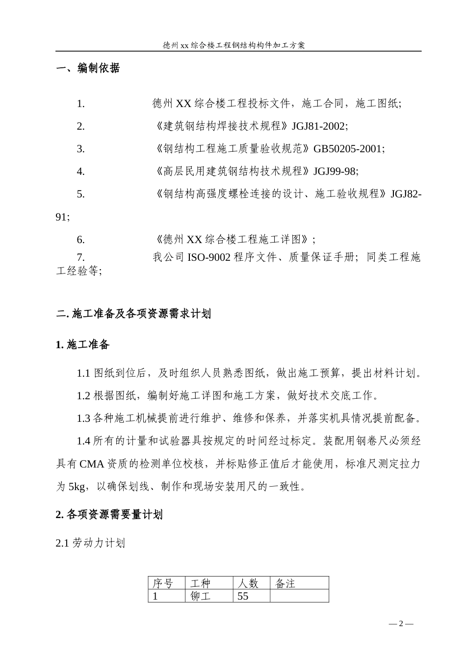 德州市某综合楼钢结构构件加工工程施工方案.docx_第3页