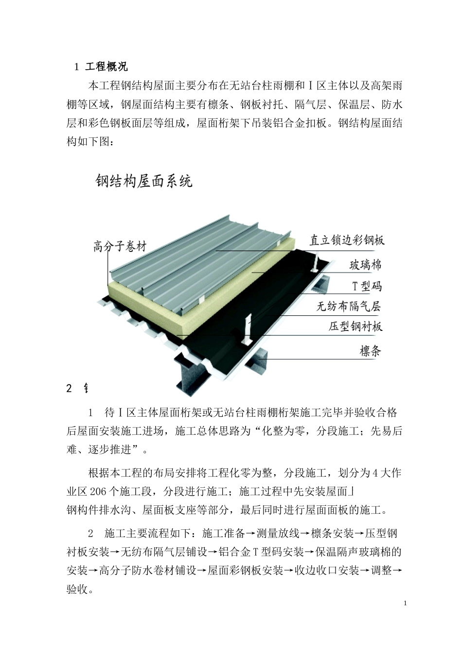 上海某大型工程钢结构屋面工程施工方案（彩钢板）.docx_第2页