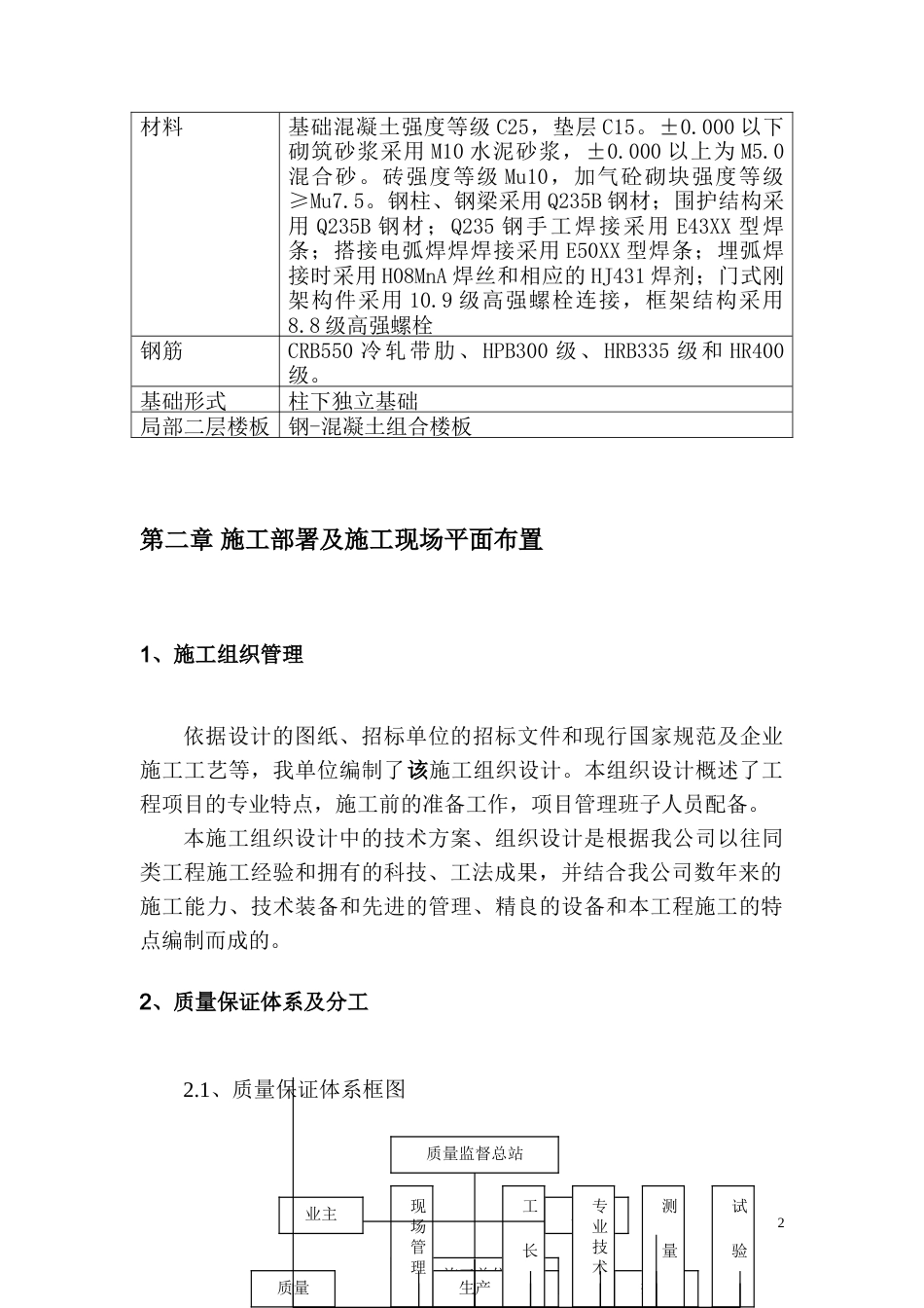 独立柱基础钢结构工程施工组织设计.doc_第2页