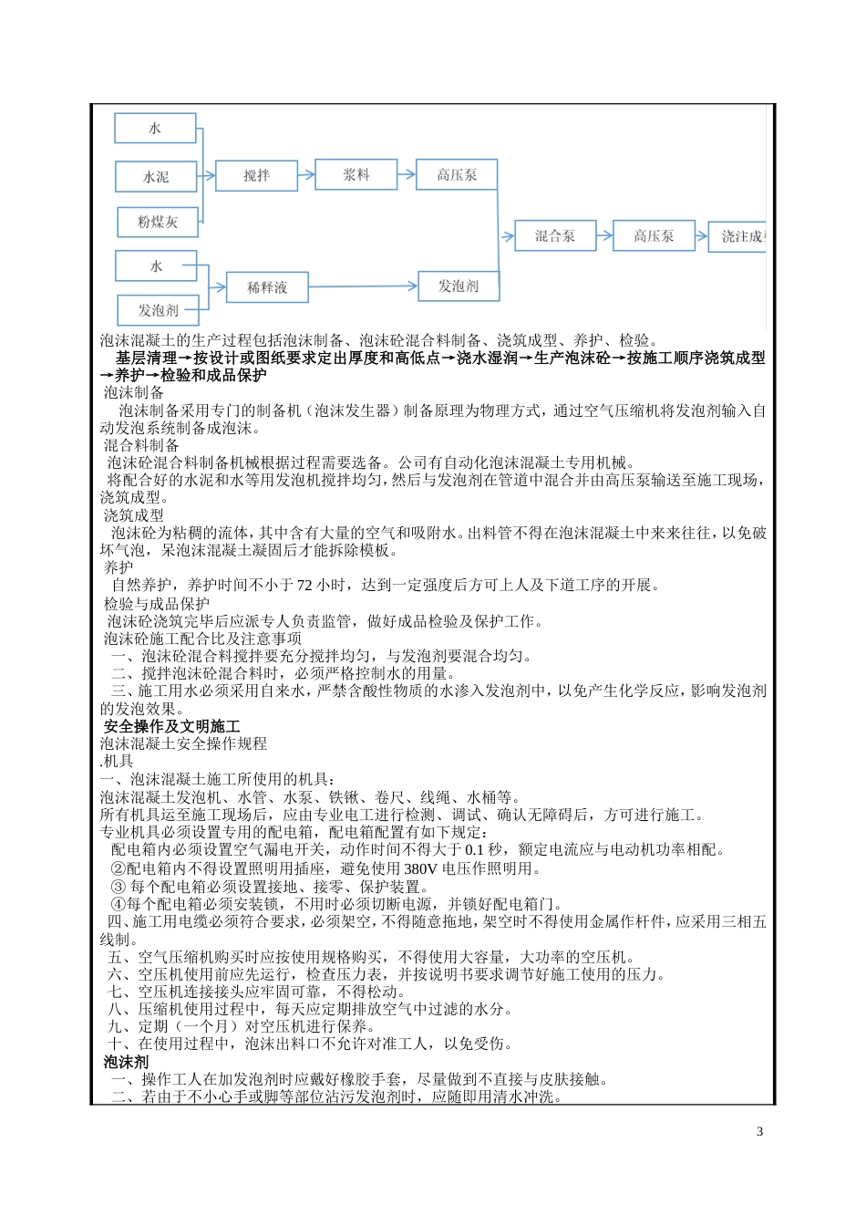 发泡混凝土施工技术交底精选全文完整版.doc_第3页