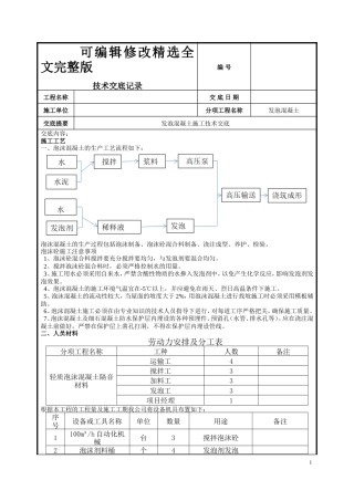 发泡混凝土施工技术交底精选全文完整版.doc