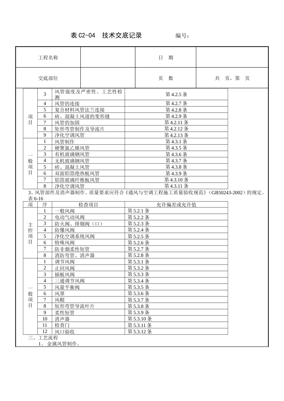 通风管道及部件制作工程技术交底.doc_第2页
