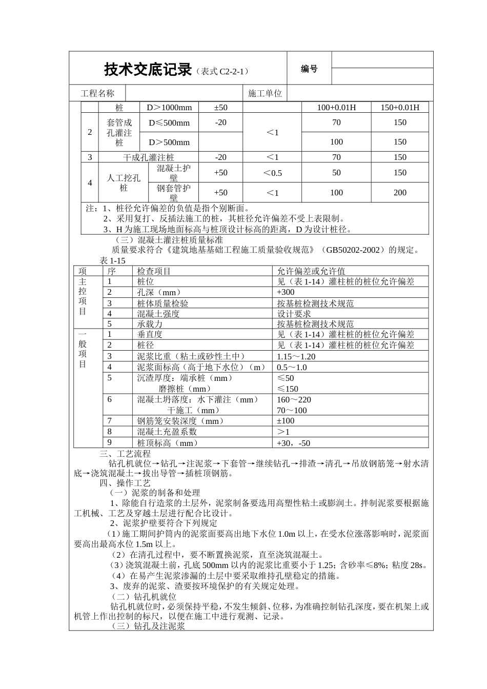 泥浆护壁回转钻孔灌注桩工程技术交底.doc_第2页