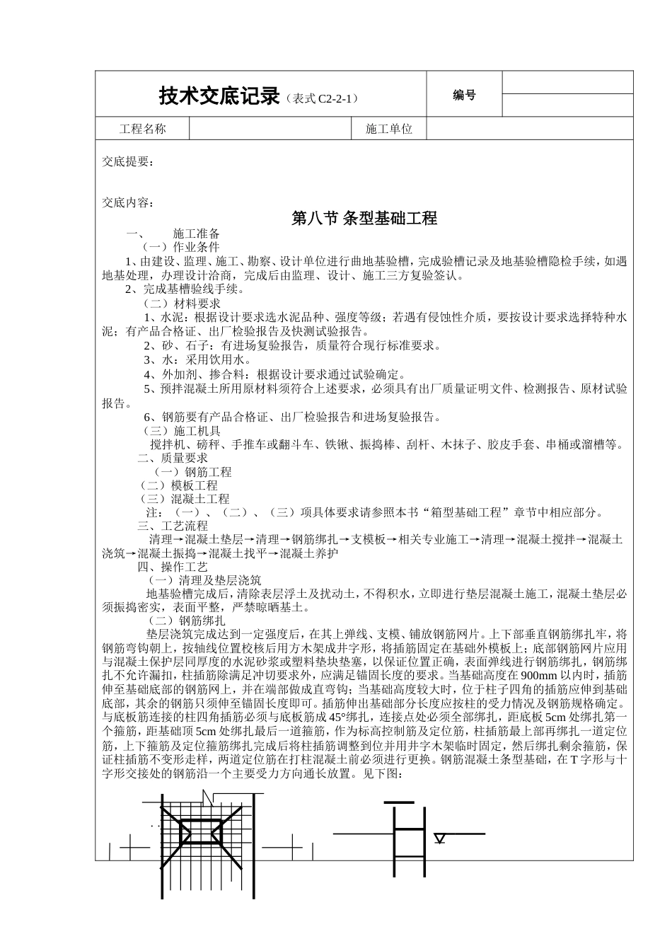 条型基础工程技术交底.doc_第1页