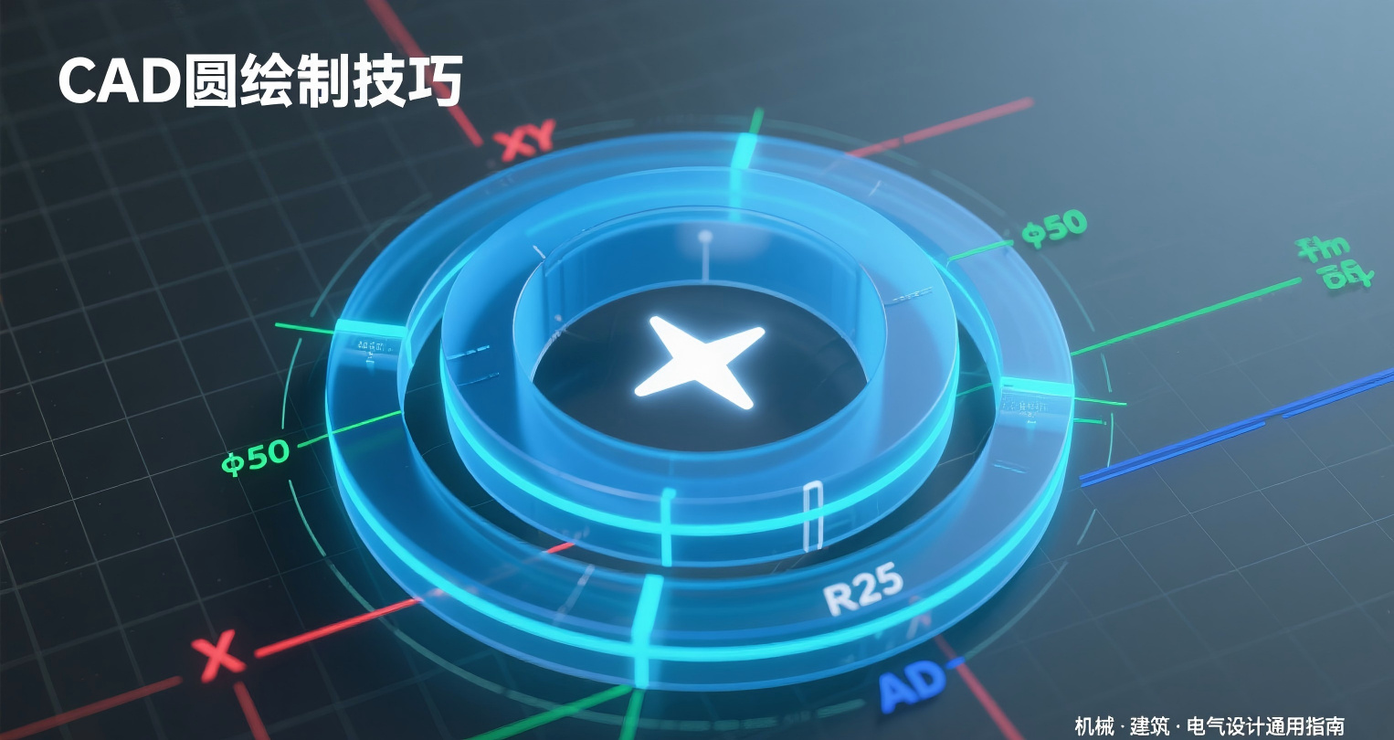 CAD 圆绘制技巧大全：6 种核心方法 + 多场景实操指南（AutoCAD 适用）