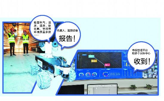 国庆期间天府新区雅州路地下综合管廊 ,机器人巡检替代人工日常巡检