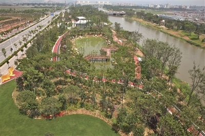 经开区植树添绿，公园美景渐显，打造园林式工业园区