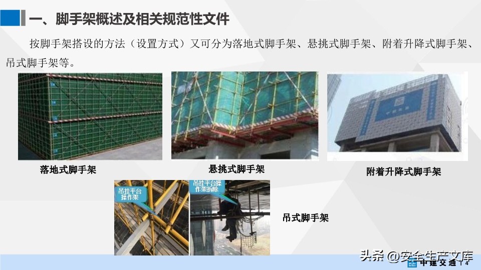 中建交通脚手架工程培训PPT，涵盖搭设、管理等核心内容