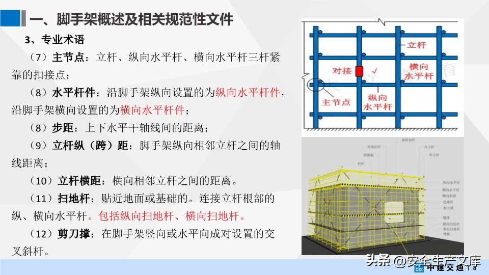中建交通脚手架工程培训PPT，涵盖搭设、管理等核心内容
