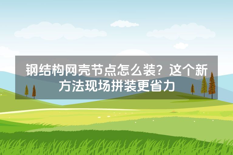 钢结构网壳节点怎么装？这个新方法现场拼装更省力