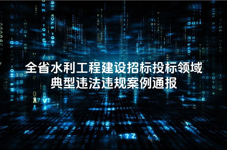 全省水利工程建设招标投标领域典型违法违规案例通报