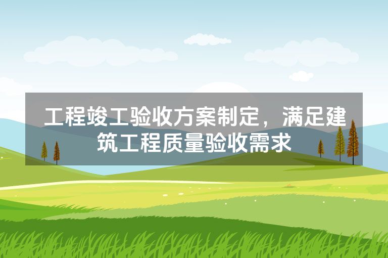 工程竣工验收方案制定，满足建筑工程质量验收需求