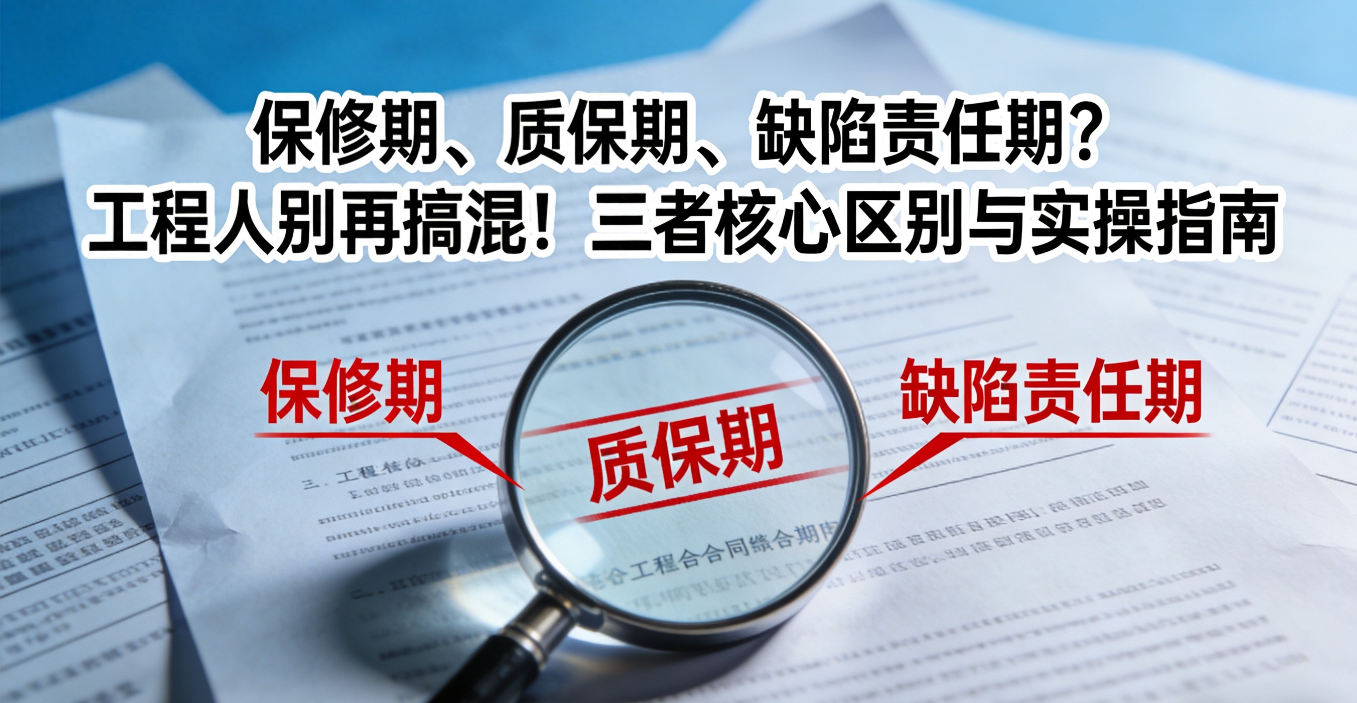 保修期质保期缺陷责任期区别?工程人必懂避坑指南